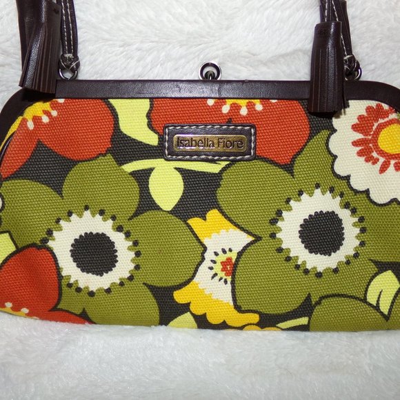 Isabella Fiore small floral sequined leather tassel hand bag - Picture 2 of 6